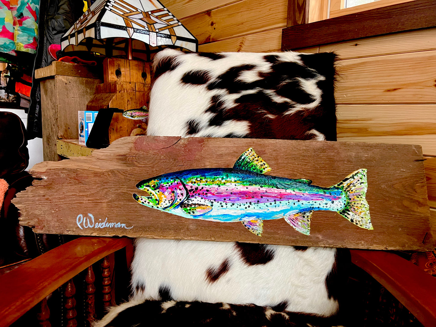 Rainbow Trout Barn Wood Relief
